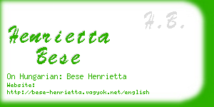 henrietta bese business card